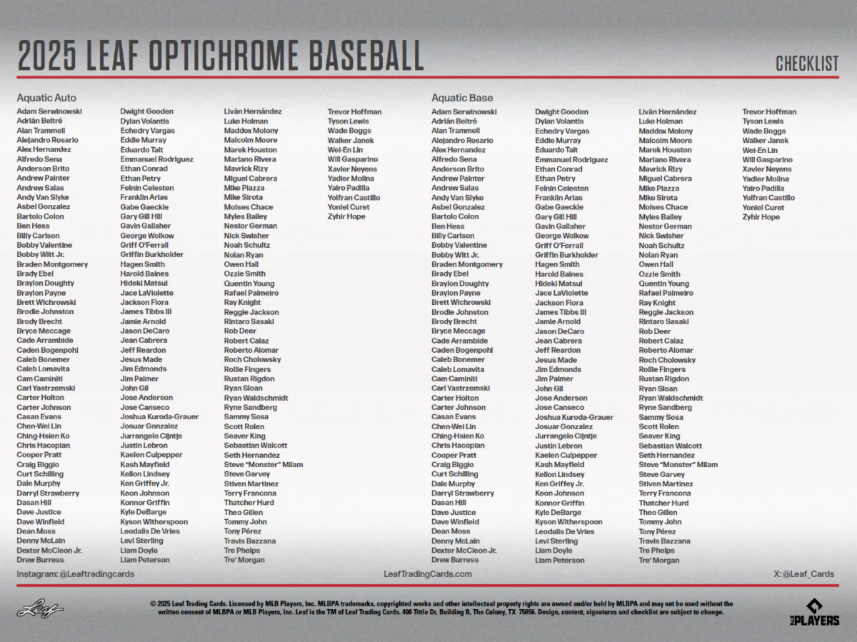 2025 Leaf Optichrome Baseball Hobby - Image 21